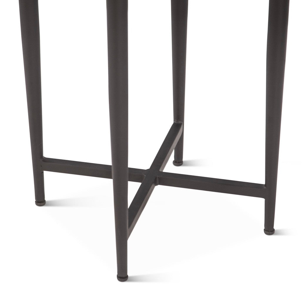 Calico 17" Side Table in Grey Septarian with Iron Base