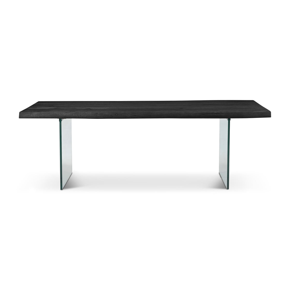 Brooks Dining Table Glass Base 40" x 92" Ebonized Top - Clear Glass Base by Urbia - product view