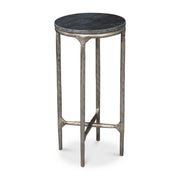 Derrick Iron End Table With Marble Top by Sarreid Ltd