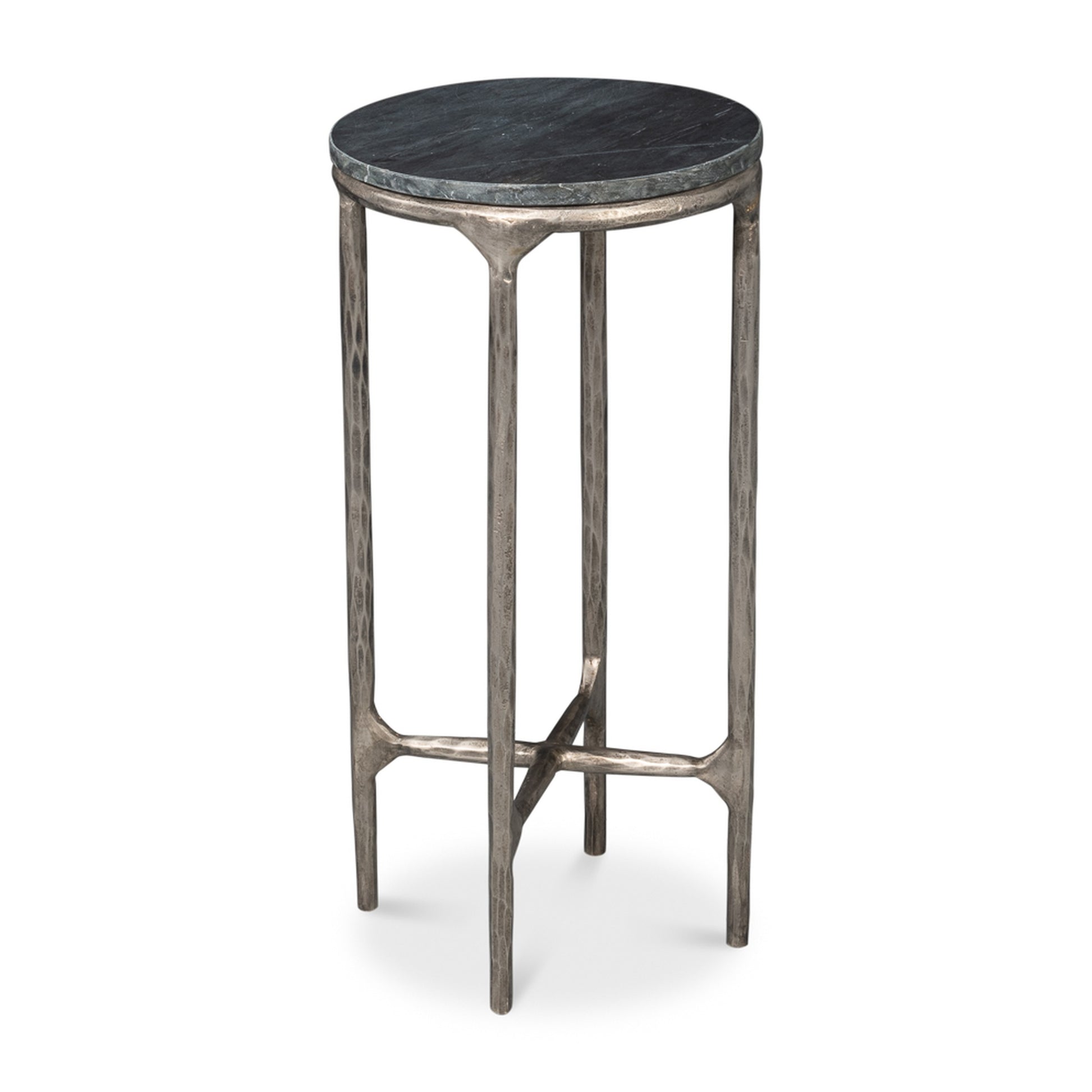 Derrick Iron End Table With Marble Top by Sarreid Ltd
