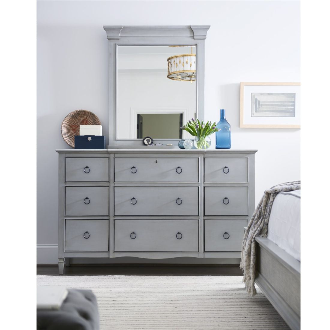 Universal Furniture Summer Hill French Gray 9 Drawer Dresser