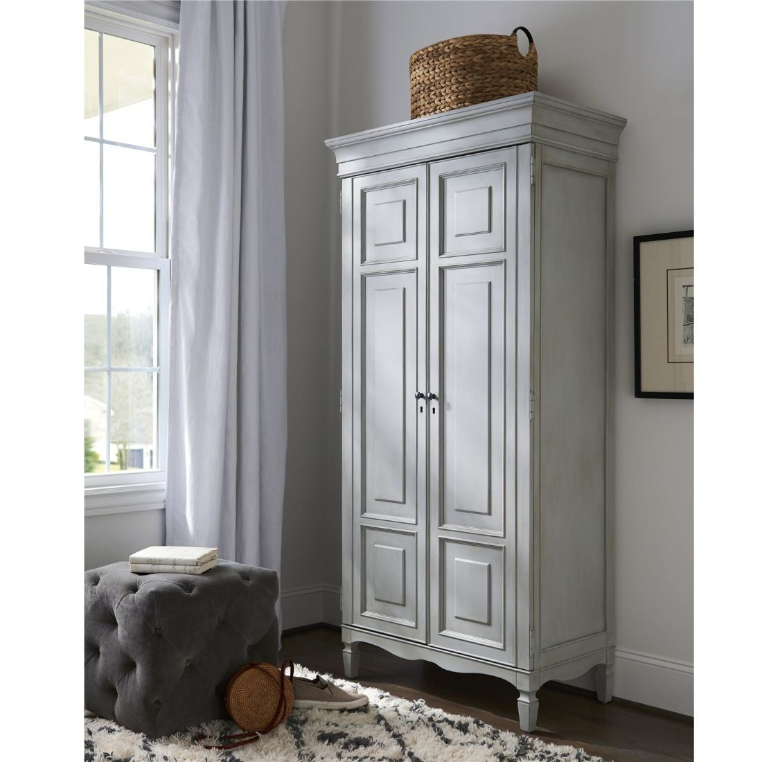 Universal Furniture Summer Hill French Gray Reprise Tall Cabinet