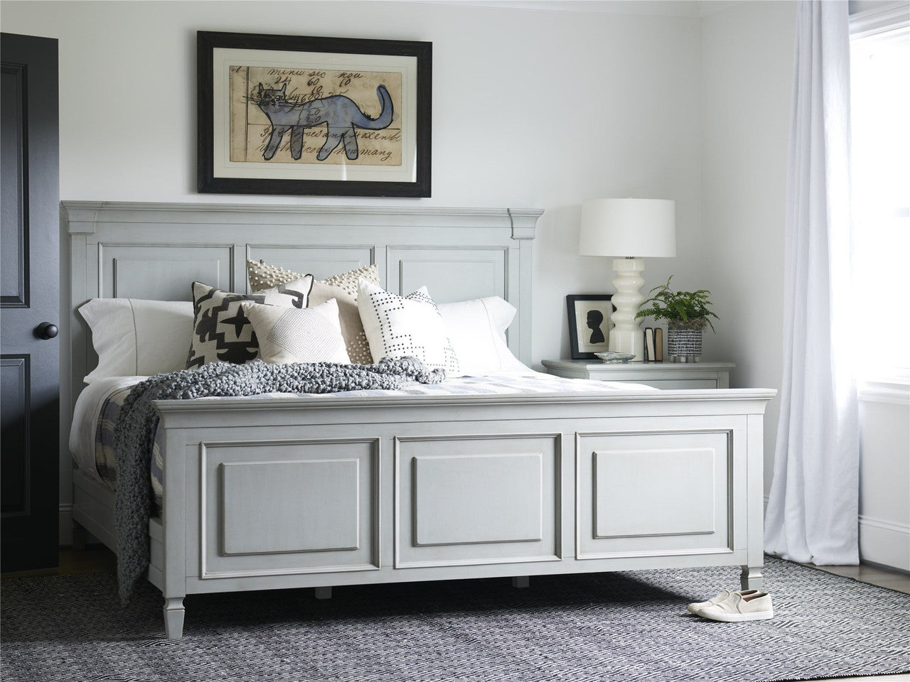 Summer Hill - French Gray Queen Panel Bed