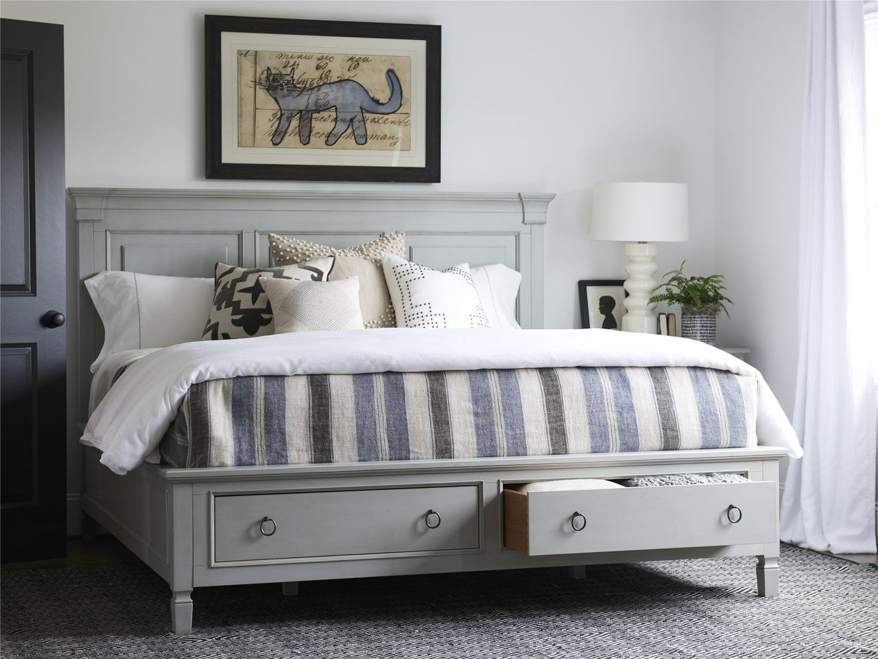 Summer Hill - French Gray Storage Queen Bed