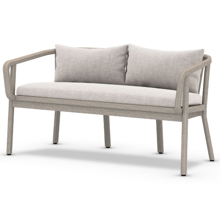 Tate Grey Teak Outdoor Bench