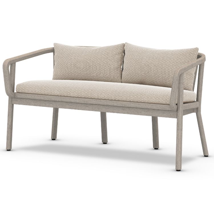 Tate Grey Teak Outdoor Bench
