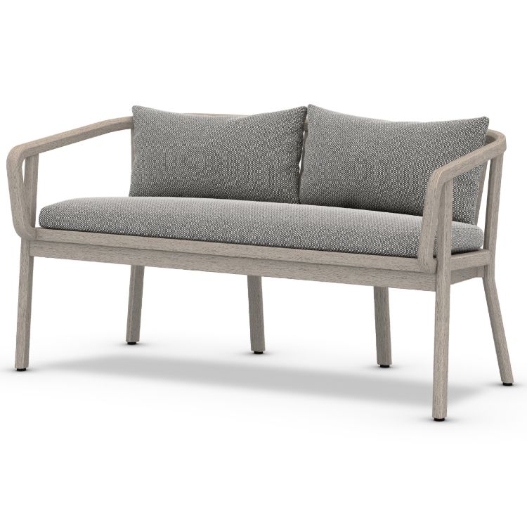 Tate Grey Teak Outdoor Bench