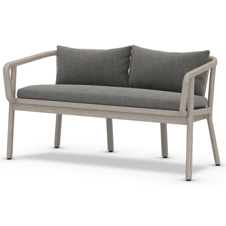 Tate Grey Teak Outdoor Bench