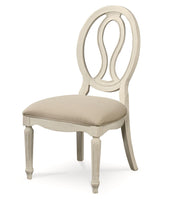 Country-Chic Maple Wood White Pierced Back Dining Side Chair