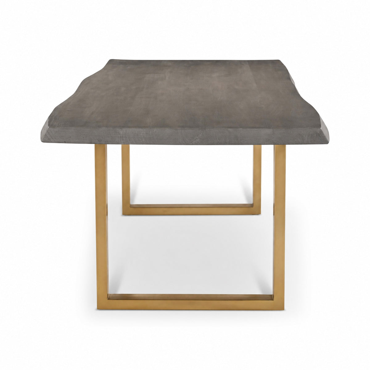 Brooks Dining Table U Base 40" x 79" Sandblasted Grey Top - Brass Base by Urbia - detail 3