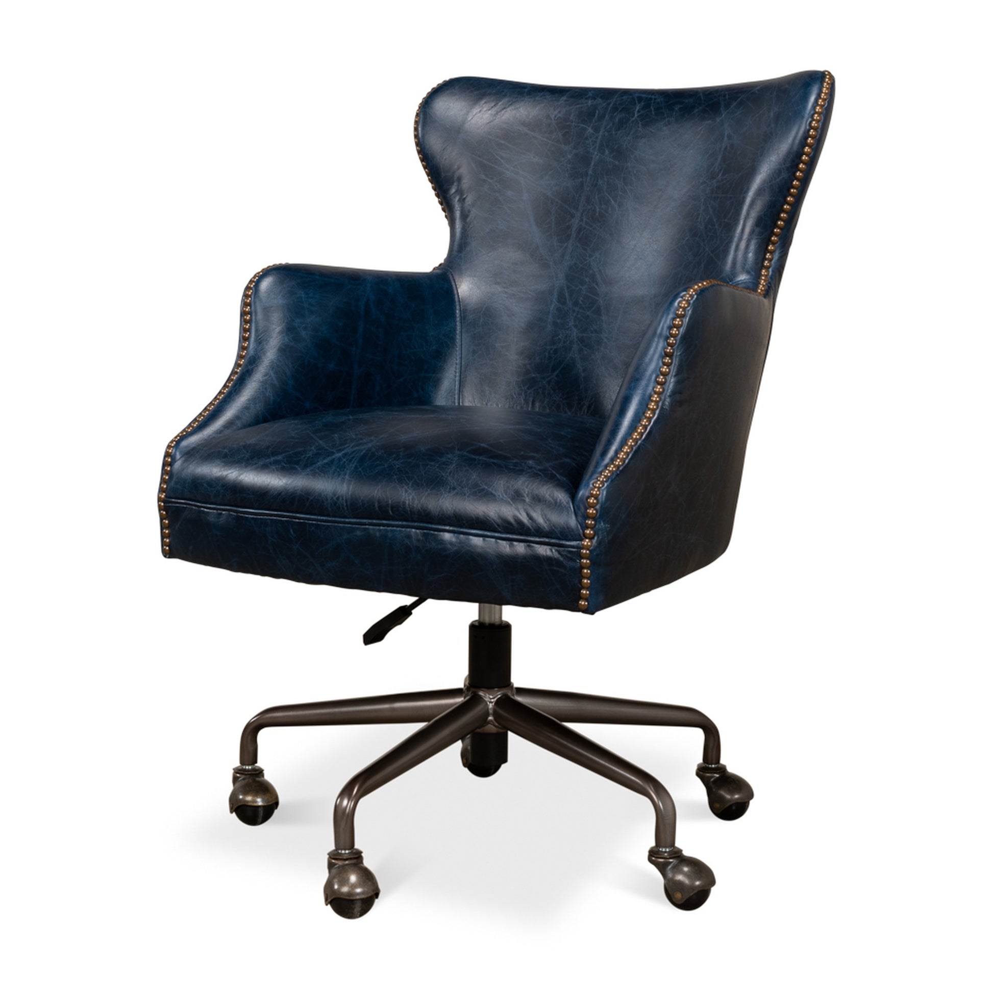 Andrew Jackson Desk Chair, Chateau Blue by Sarreid Ltd