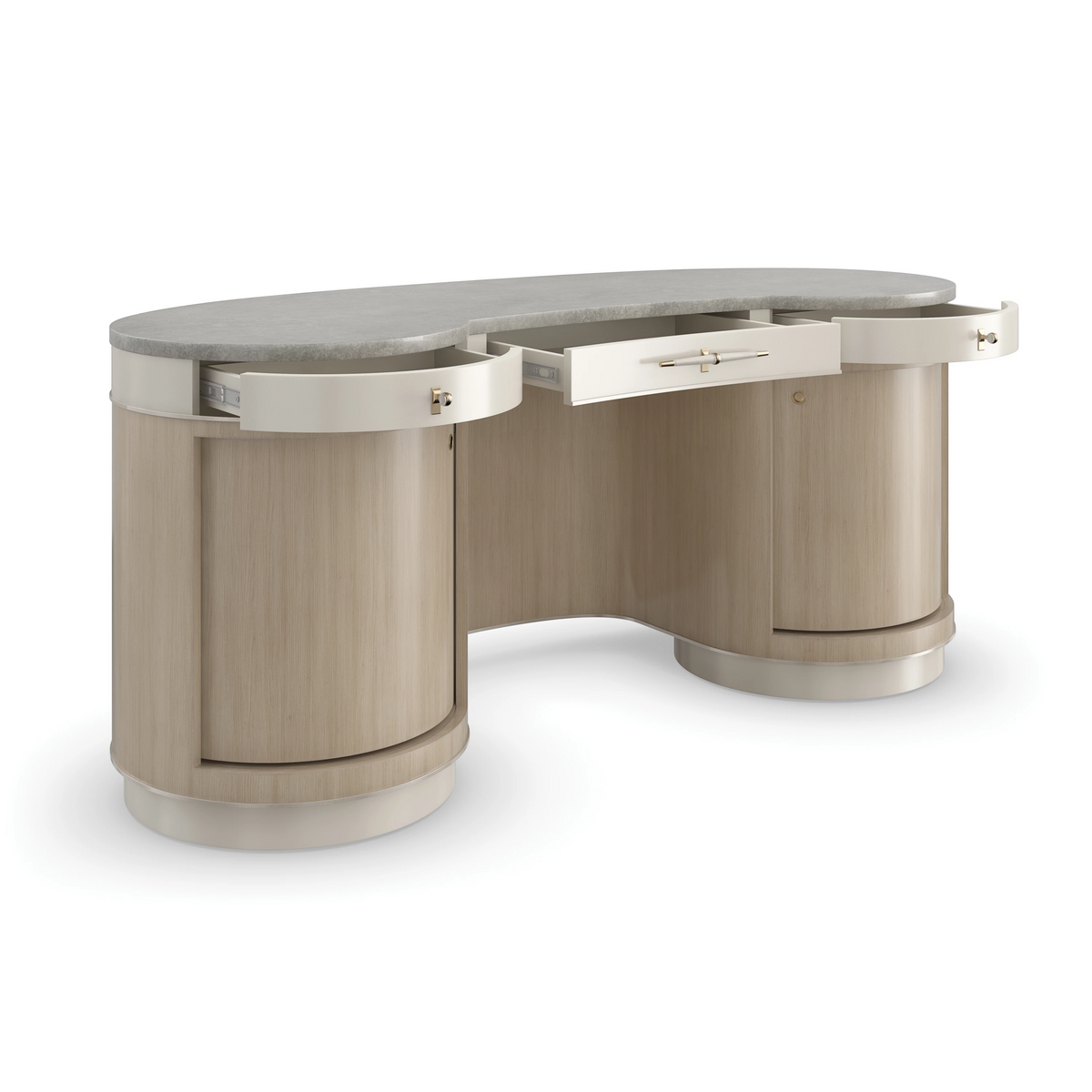 Vanity Fair Brushed Gold Desk 67.25" by Caracole - view 7