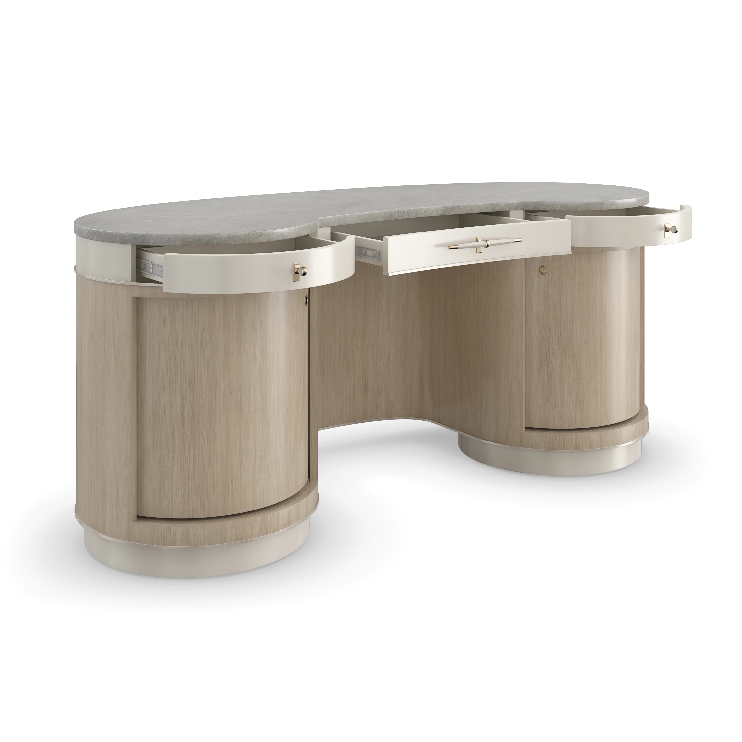 Vanity Fair Brushed Gold Desk 67.25" by Caracole - view 7