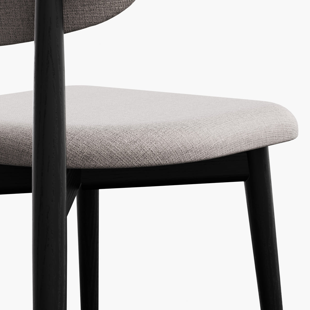 Modern Brazilian Lucia Side Chair Harvest Jute Upholstery - Ebano Frame by Urbia - detail 7