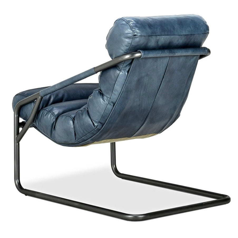 Jackson Retro Blue Leather Accent Chair