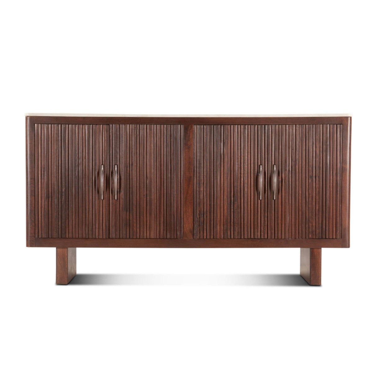 Iris Mango Wood and White Marble Sideboard 68"