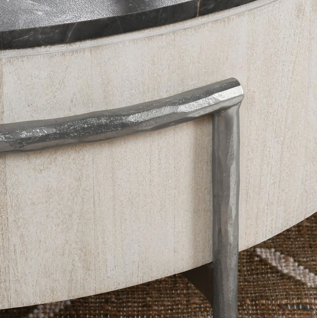 Honor 42" Round White Wash and Grey Coffee Table