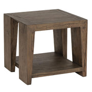 Troy Reclaimed Oak End Table in Suede Brown 24"