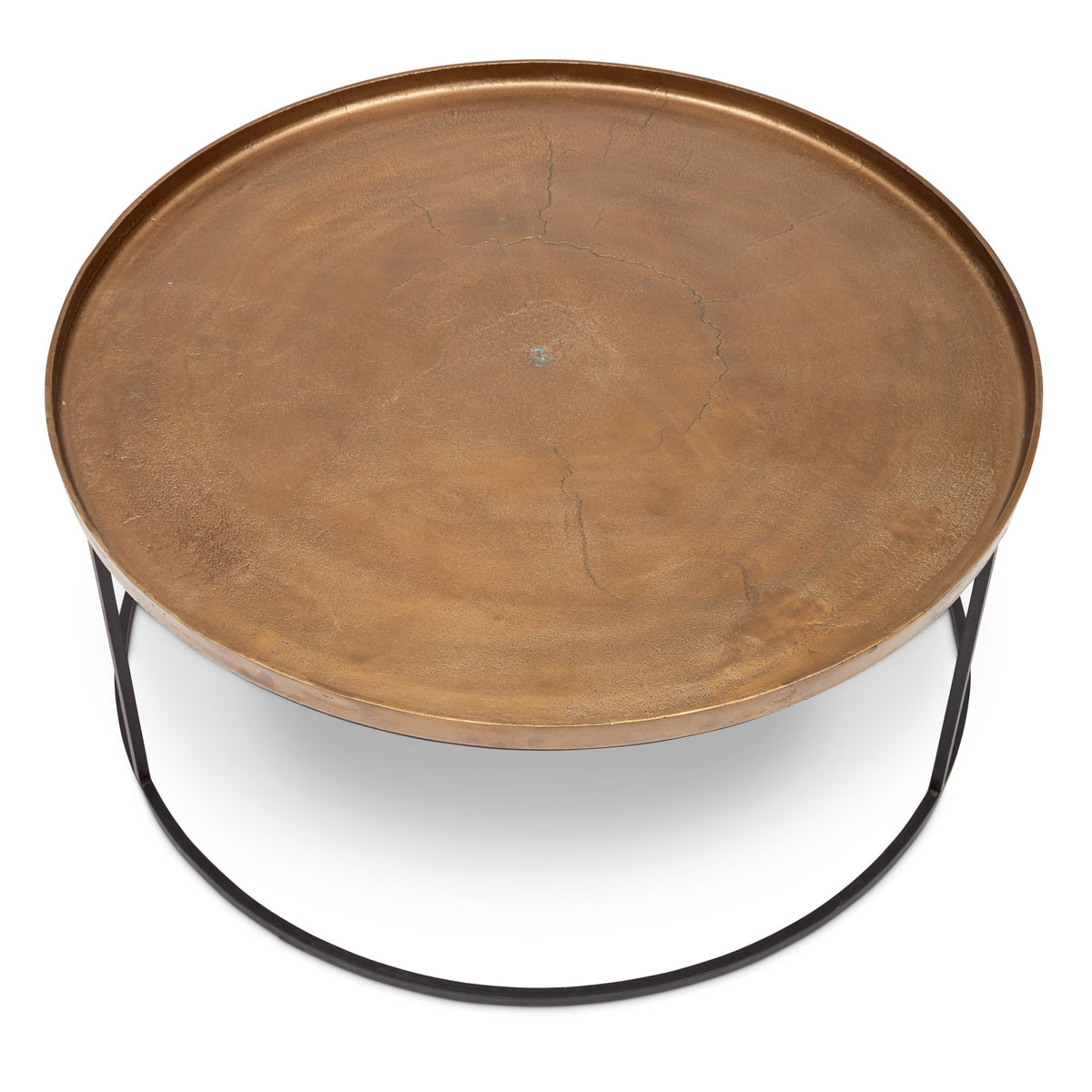 Elements Sana Coffee Table Antique Brass Top - Black Frame by Urbia - detail 3