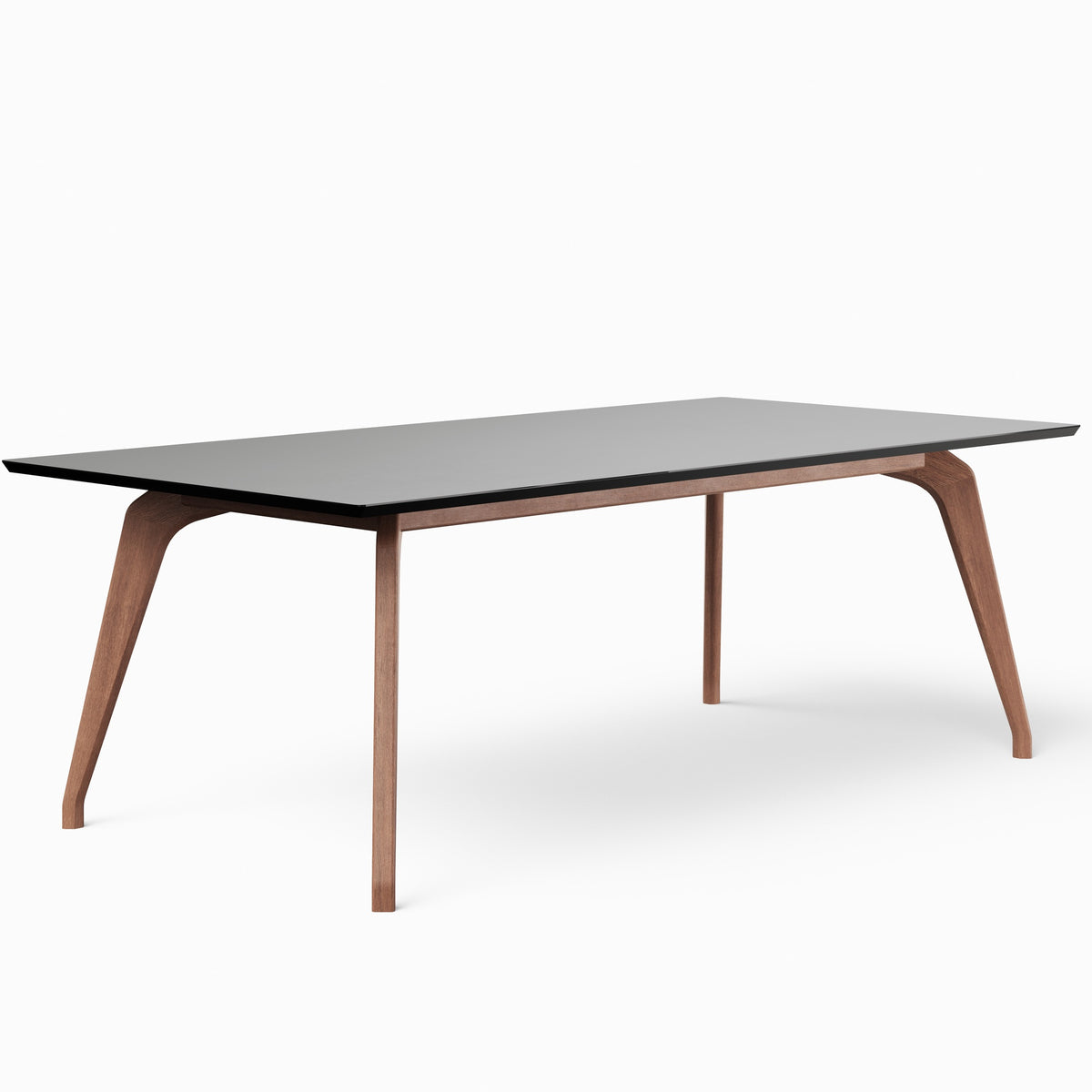 Modern Brazilian Giane Dining Table Nogal Base Black Top 86.5"W x 43.5"D x 30"H by Urbia - detail 2