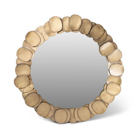 Elements Suri Mirror 43"Dia. - Antique Brass