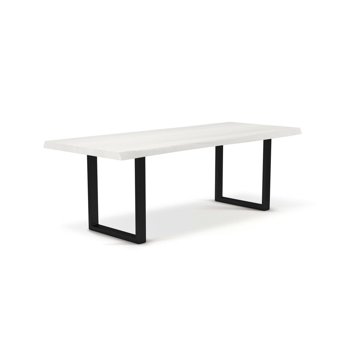Brooks - Dining Table - U Base - 40" x 116" - White Wash Top - Black Base