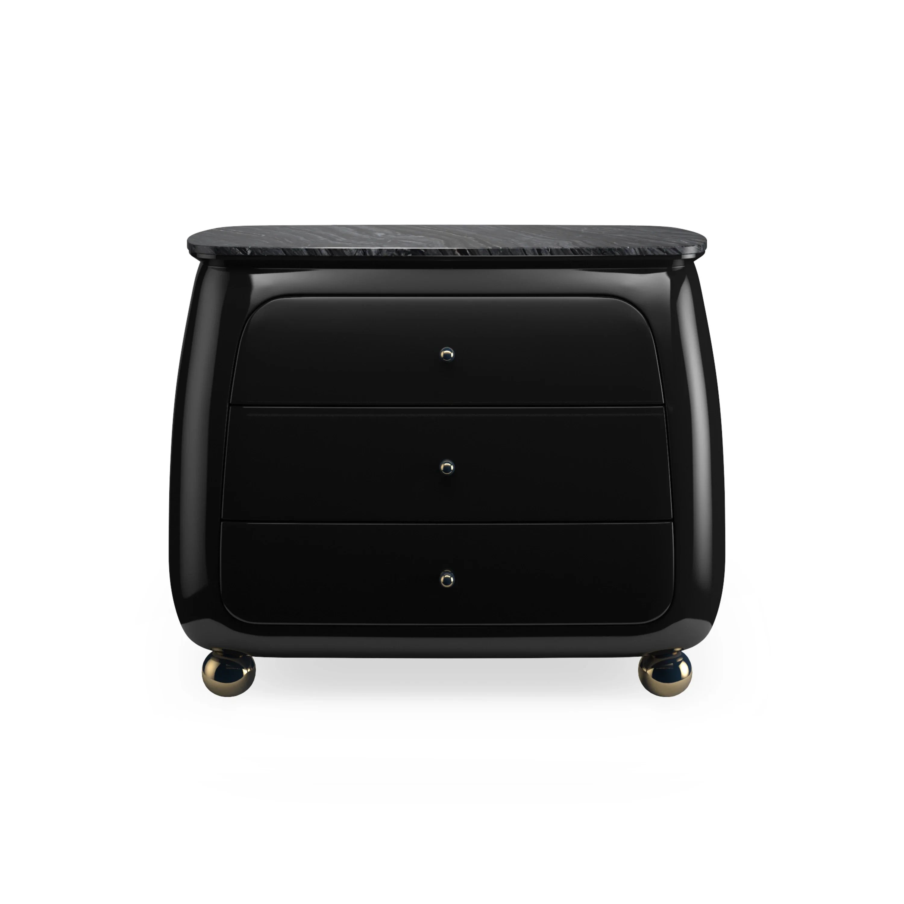 Cabochon Nightstand Piano Black 34" by Caracole