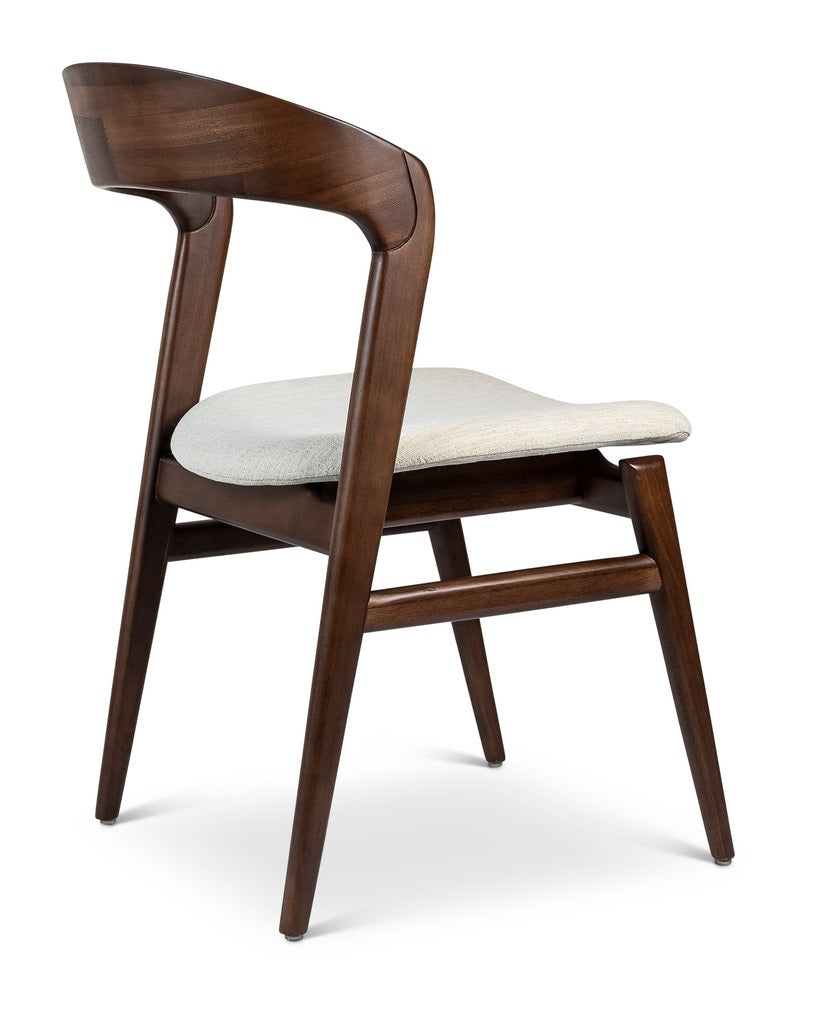 Modern Brazilian Velma Side Chair Medley Ivory Seat - Nogal Frame by Urbia - detail 4