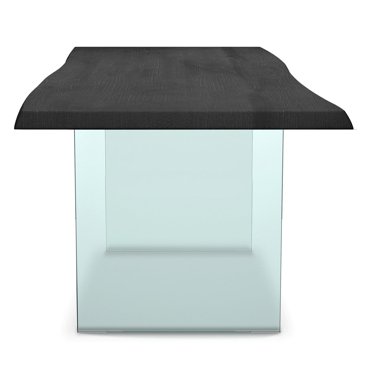 Brooks - Dining Table - Glass Base - 40" x 79" - Ebonized Top - Clear Glass Base