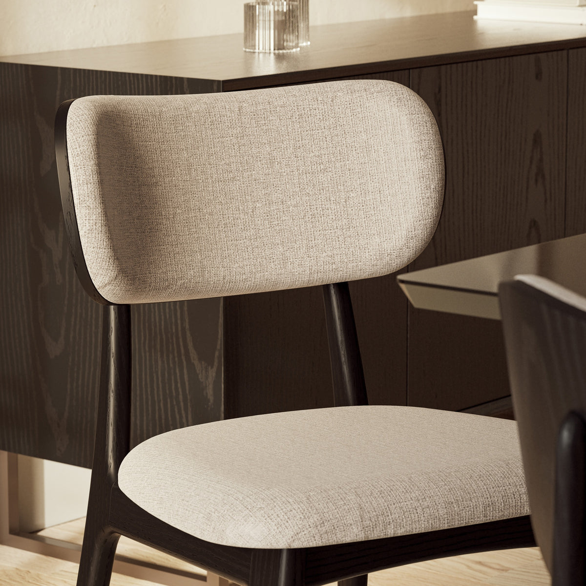 Modern Brazilian Claudia Side Chair Harvest Jute Upholstery - Ebano Frame by Urbia - detail 11