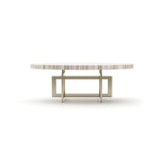Wish You Were Here Round Cocktail Table Light Whisper of Gold 48" by Caracole