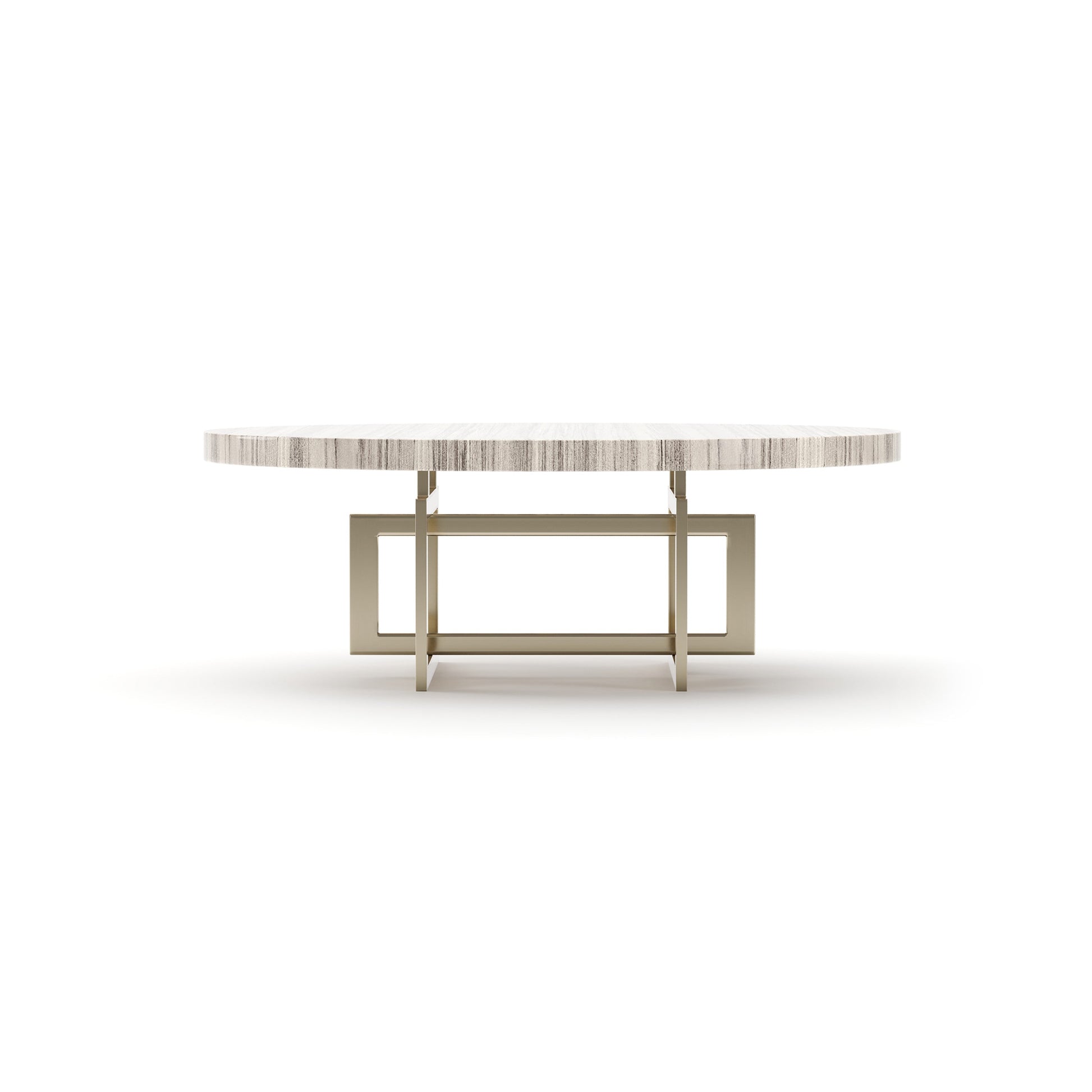 Wish You Were Here Round Cocktail Table Light Whisper of Gold 48" by Caracole