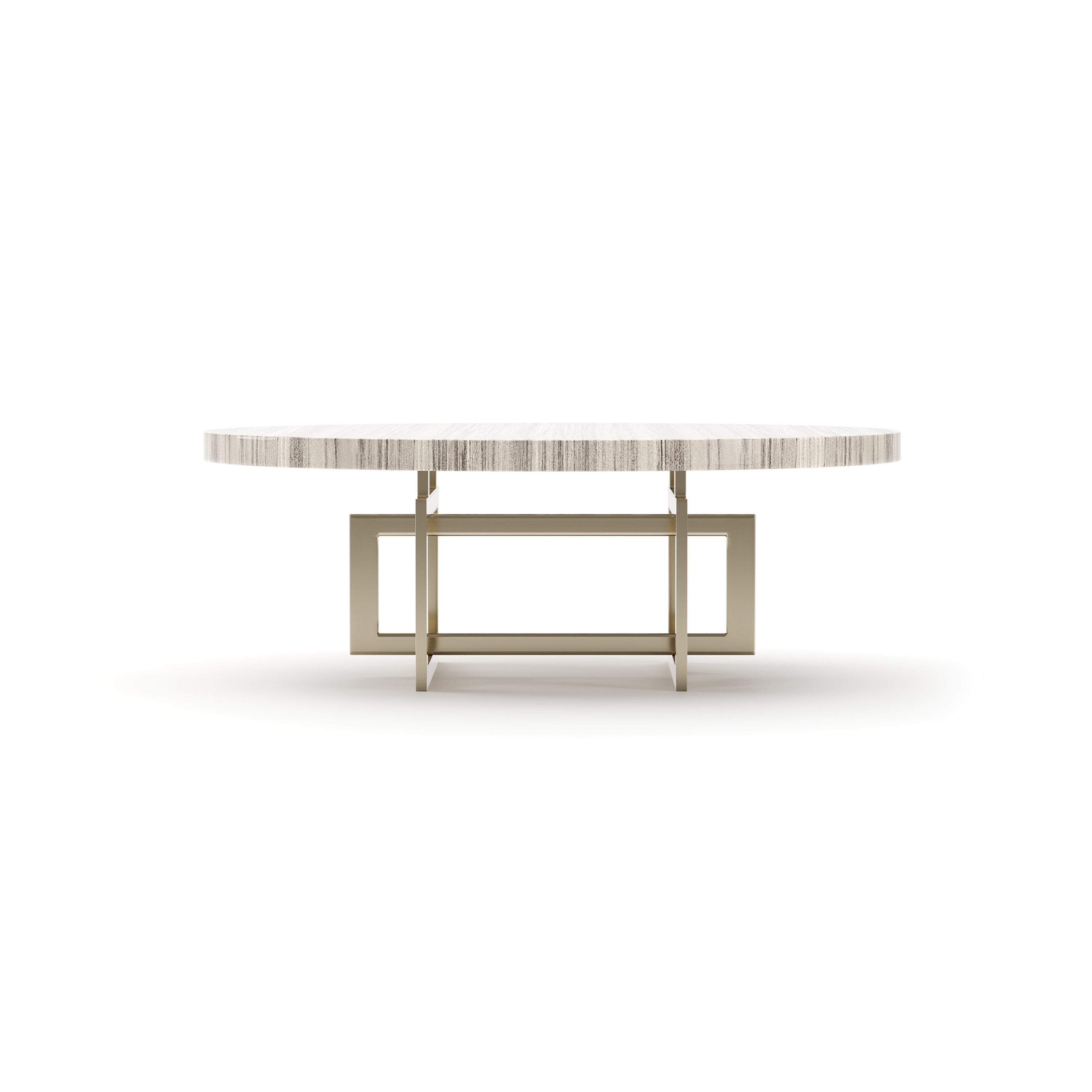 Wish You Were Here Round Cocktail Table Light Whisper of Gold 48" by Caracole