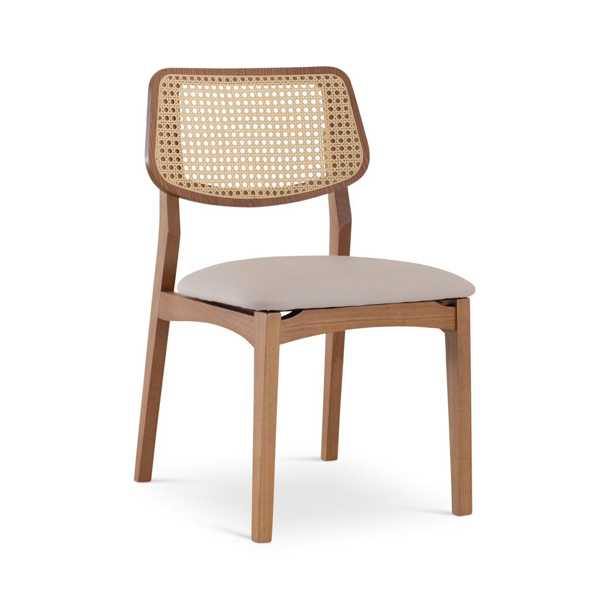 Beth Cane Dining Chair Damasco, Shimmy Cream Vinyl, Natural Cane by Urbia - detail 2