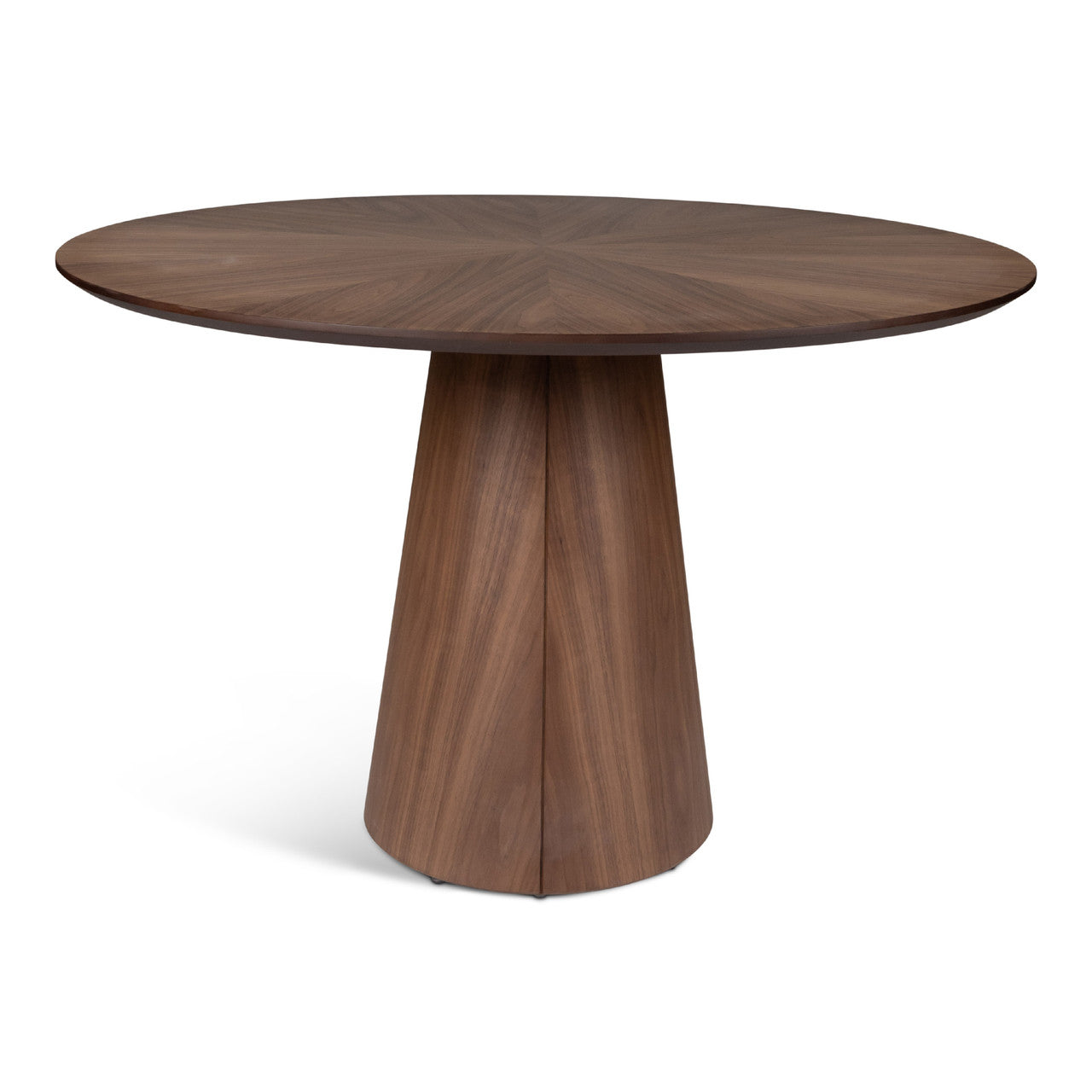 Modern Brazilian - Mona - Wooden Top Round Dining Table - Nogueira