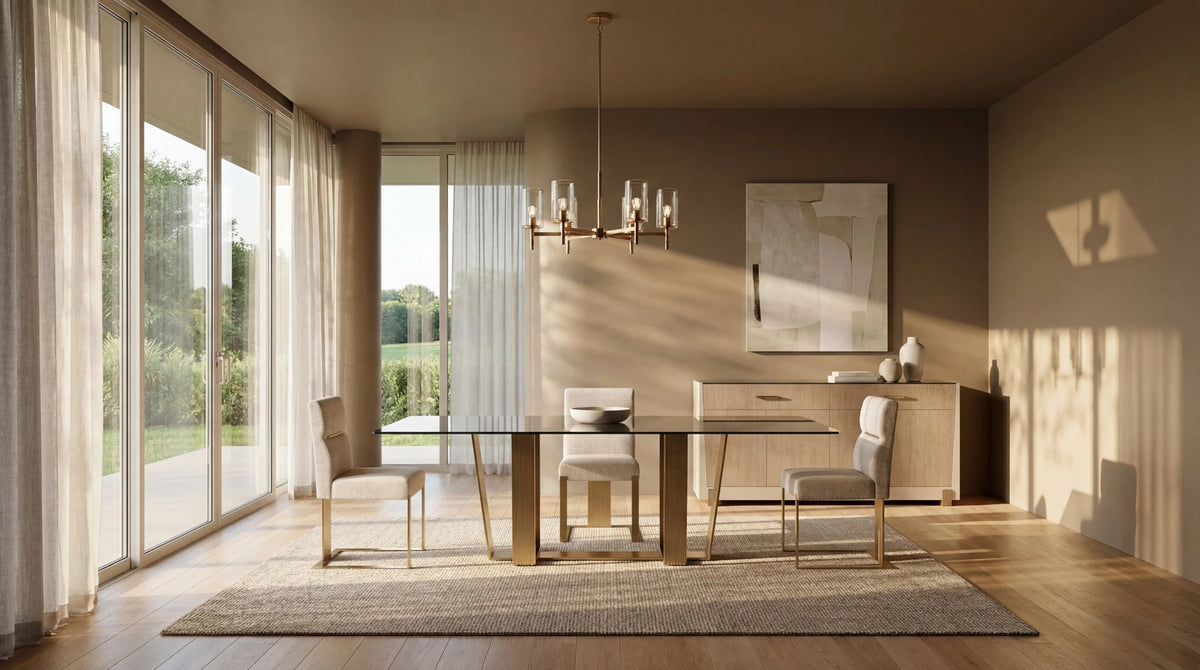 Counter Balance Dining Table Brushed Gold 108" by Caracole - view 2