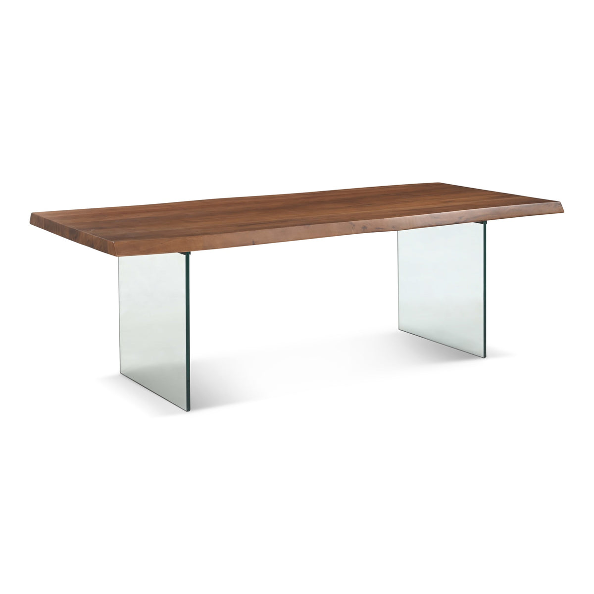 Brooks Dining Table Glass Base 40" x 92" Americano Top - Clear Glass Base by Urbia - detail 2