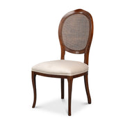 Oval Cane Back S/Chair, Walnut,Taupe Vel by Sarreid Ltd