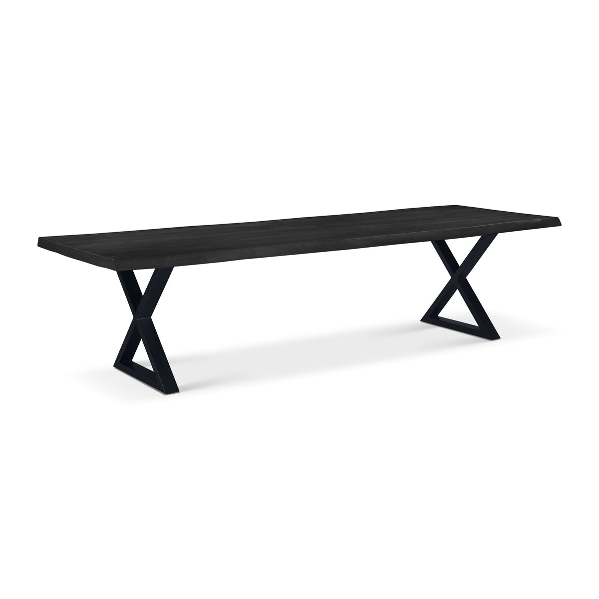 Brooks Dining Table X Base 40" x 116" Ebonized Top - Black Base by Urbia - detail 2