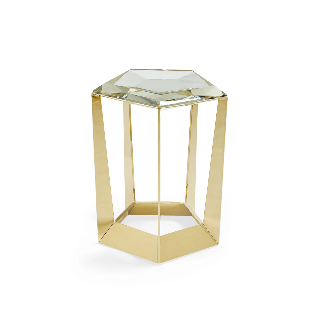 The Gem Side Majestic Gold End Table 17" by Caracole - view 4
