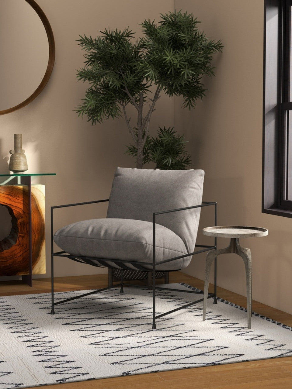 Metro - Trent Accent Chair - Washed Sand Upholstery