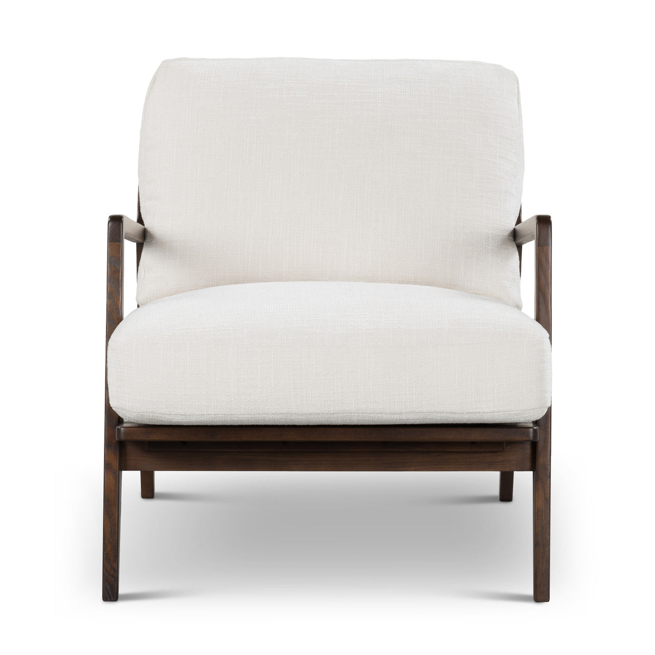 Metro - Carmelo Upholstered Accent Chair - Walnut/Cream Genuine Leather