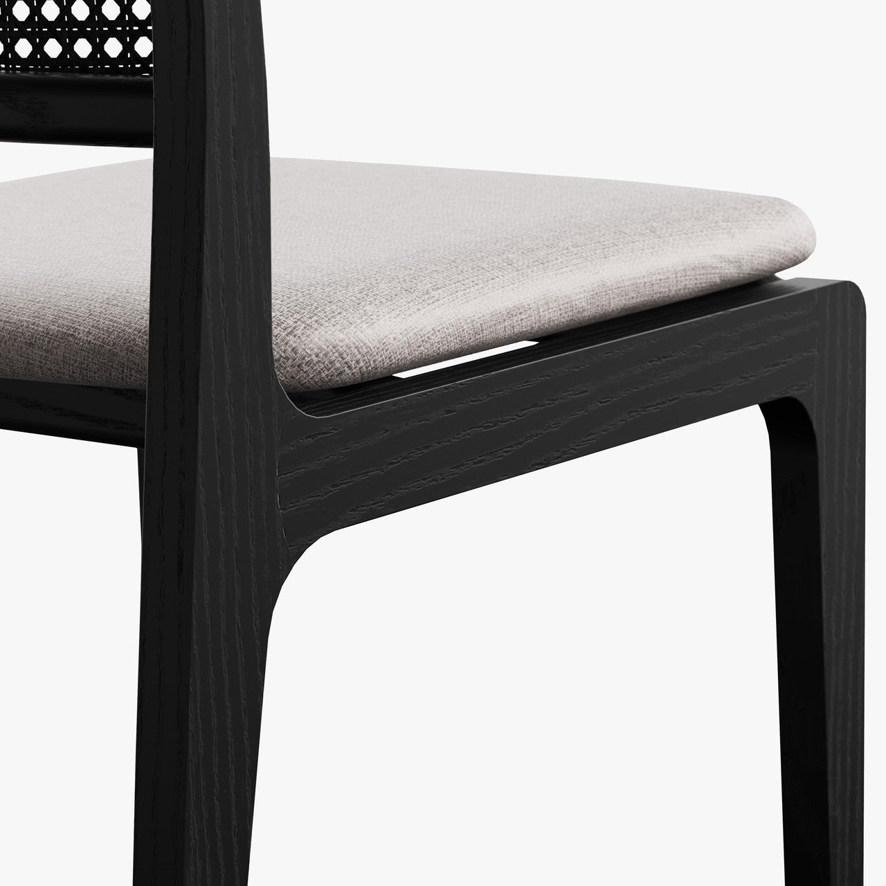 Modern Brazilian - Larissa Side Chair - Harvest Jute Upholstery - Ebano Frame