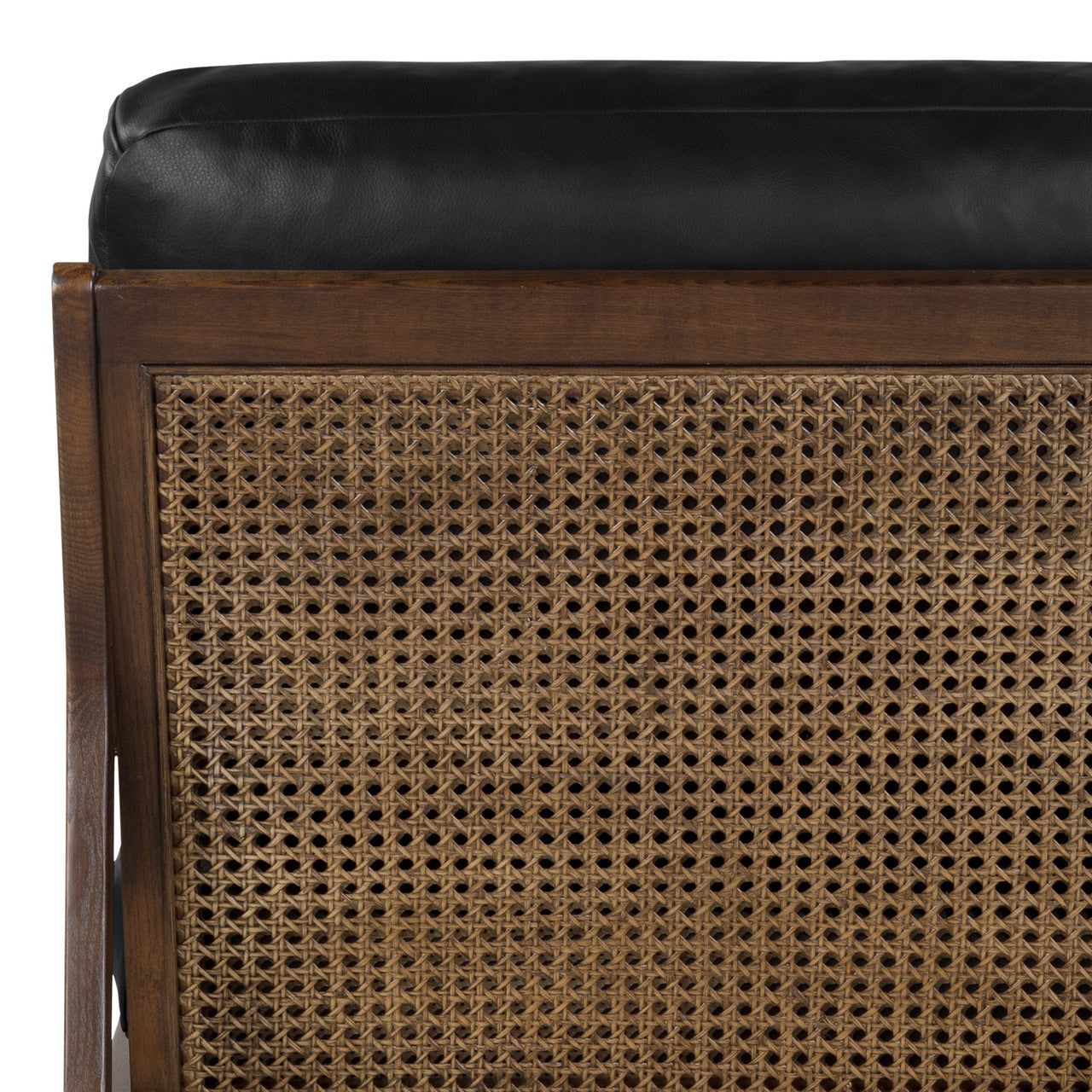 Metro - Carmelo Genuine Leather Accent Chair - Walnut/Black Genuine Leather