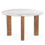 Barcelona Round Reclaimed  Wood and Marble Dining Table 54"
