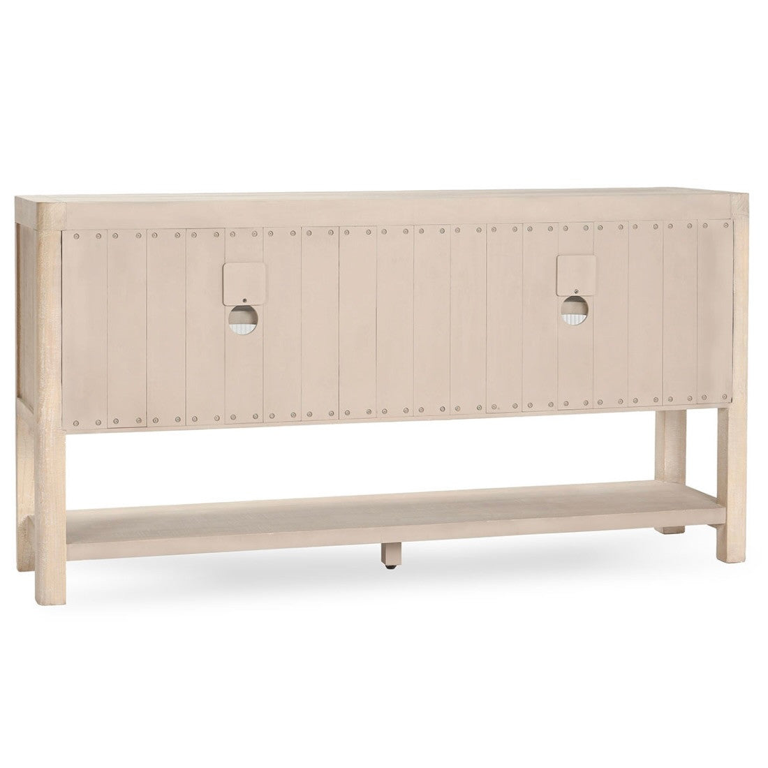 Tristan Reclaimed Wood White Washed 4-Door Cabinet 70"