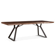 Brooklyn Loft Live Edge Solid Wood Iron Leg Dining Table 80"