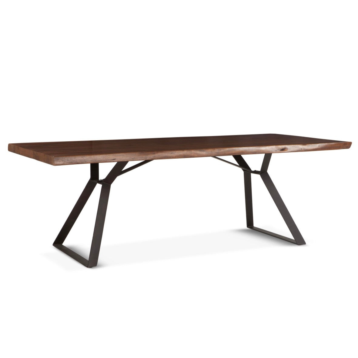 Brooklyn Loft Live Edge Solid Wood Iron Leg Dining Table 80"