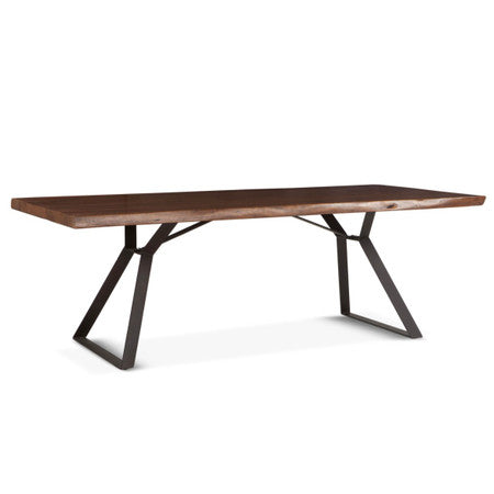 Brooklyn Loft Live Edge Solid Wood Iron Leg Dining Table 80"