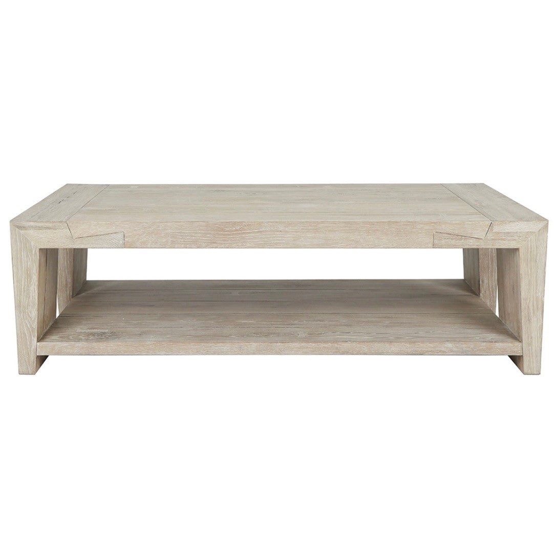 Troy Reclaimed Oak Coffee Table in Aged Cream 60"